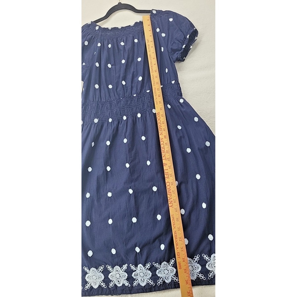 Vtg Cute Options Dress Women's Large Blue Floral Boho Milkmaid Embroidered Midi - Picture 12 of 13